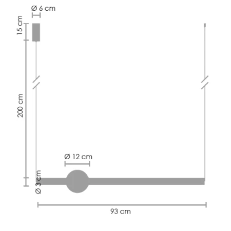 Lampa wisząca O-LINE LED 93 cm czarna ST-1688L-BK - Step Into Design