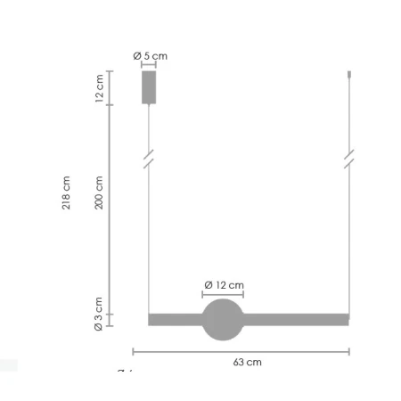Lampa wisząca O-LINE LED 93 cm czarna ST-1688L-BK - Step Into Design