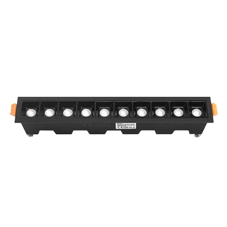 Lampa liniowa LED wpuszczana podtynkowa 20W 3000K czarna 588 - Decorativi