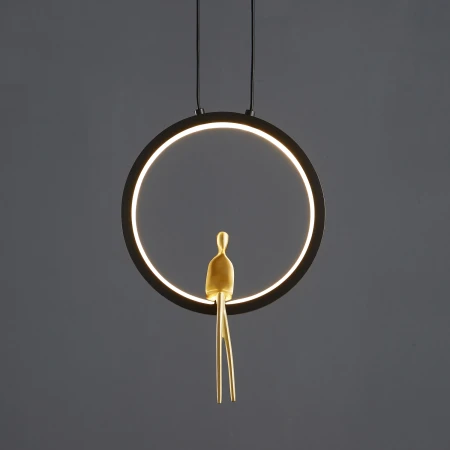 Lampa wisząca AMICI led czarno złota 27 cm ST-D7774 black - Step Into Design