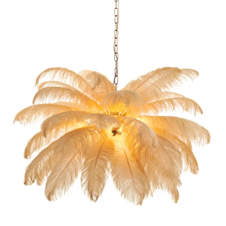 Lampa wisząca EMU pióra beżowe 100 cm ST-DN127 beige - Step Into Design