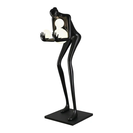 Lampa podłogowa WOMAN-2 BLACK czarna 190 cm DN433-F black - Step Into Design