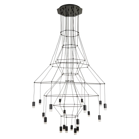 Lampa wisząca wielka do salonu na antresole LINEA czarna ST-5961-20 - Step into Design