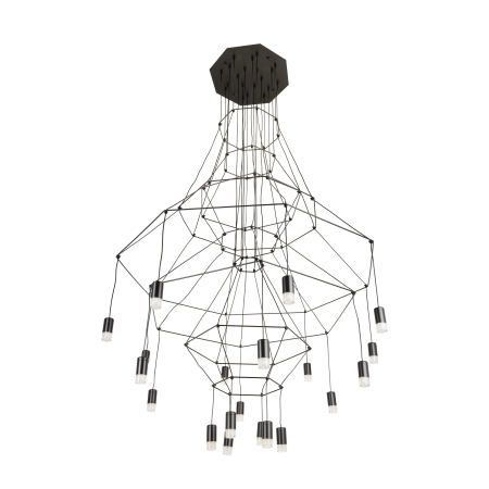Lampa wisząca wielka do salonu na antresole LINEA czarna ST-5961-20 - Step into Design