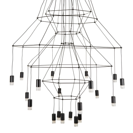 Lampa wisząca wielka do salonu na antresole LINEA czarna ST-5961-20 - Step into Design