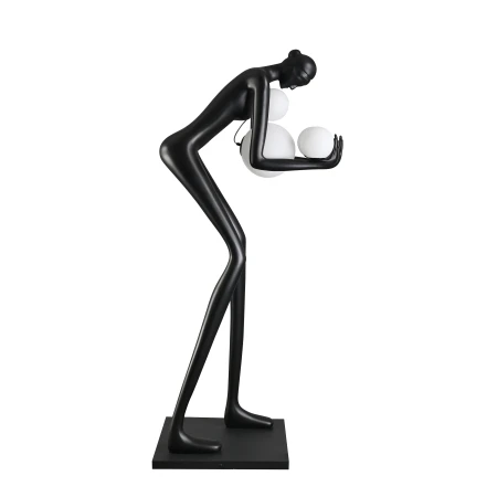 Lampa podłogowa WOMAN-2 BLACK czarna 190 cm DN433-F black - Step Into Design