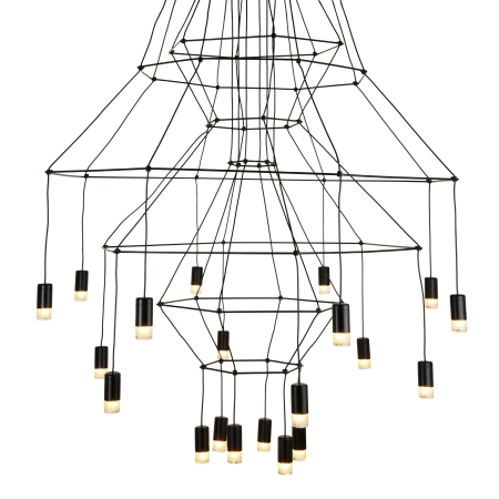 Lampa wisząca wielka do salonu na antresole LINEA czarna ST-5961-20 - Step into Design