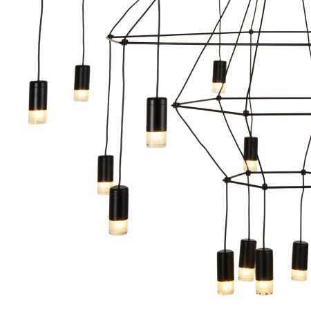 Lampa wisząca wielka do salonu na antresole LINEA czarna ST-5961-20 - Step into Design