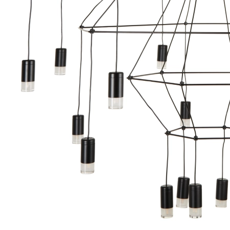 Lampa wisząca wielka do salonu na antresole LINEA czarna ST-5961-20 - Step into Design