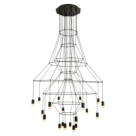 Lampa wisząca wielka do salonu na antresole LINEA czarna ST-5961-20 - Step into Design