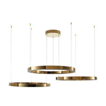 Lampa wisząca  na pilota CIRCLE 40+60+80 LED złoty połysk na 1 podsufitceDN924-40+60+80 gold - Step into Design