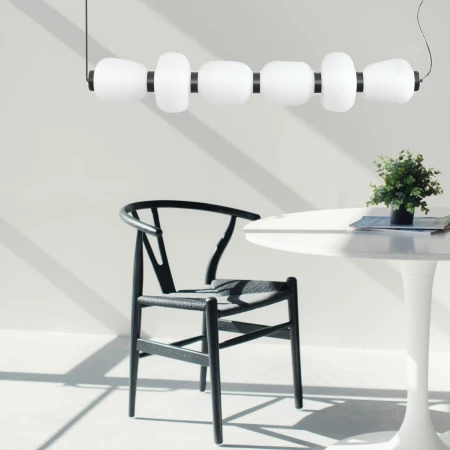 Lampa wisząca BRILLA-6 LED biało-czarna 125 cm ST-CP241210-6L BLACK WHITE - Step Into Design