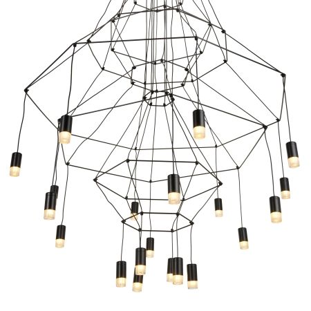 Lampa wisząca wielka do salonu na antresole LINEA czarna ST-5961-20 - Step into Design