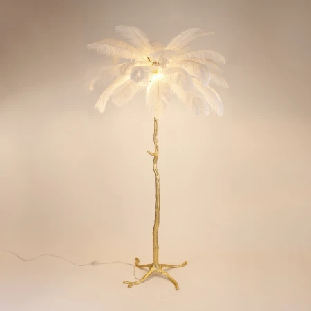 Lampa podłogowa EMU pióra białe 170 cm ST-DN127-F white - Step Into Design