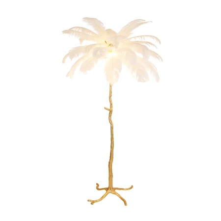 Lampa podłogowa EMU pióra białe 170 cm ST-DN127-F white - Step Into Design