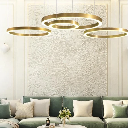 Lampa wisząca CIRCLE 120 LED mosiądz szczotkowany 120 cm ST-8848-120 brass - Step Into Design