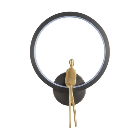 Lampa ścienna AMICI RING LED czarno złota 27 cm ST-B3607 black - Step into Design