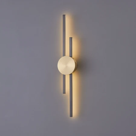 Lampa ścienna CENTRO LED czarny + mosiądz 64 cm ST-B3327-S - Step Into Design