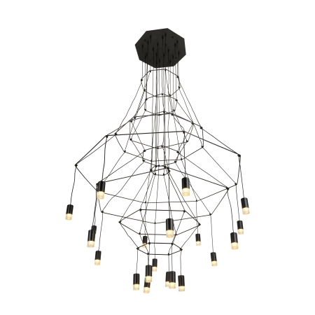 Lampa wisząca wielka do salonu na antresole LINEA czarna ST-5961-20 - Step into Design