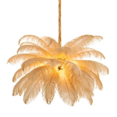Lampa wisząca EMU pióra beżowe 100 cm ST-DN127 beige - Step Into Design