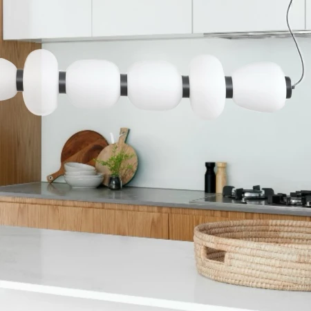 Lampa wisząca BRILLA-6 LED biało-czarna 125 cm ST-CP241210-6L BLACK WHITE - Step Into Design