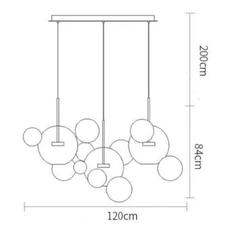 Lampa nad stół designerska wisząca BUBBLES chrom ST-0801-14 - Step Into Design
