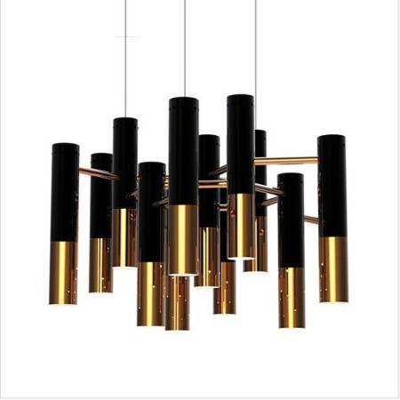 Lampa wisząca GOLDEN PIPE-13 czarno-złota ST-5719-13 - Step Into Design