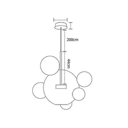 Lampa designerska wisząca BUBBLES złota ST-0801-5+1 - Step Into Design