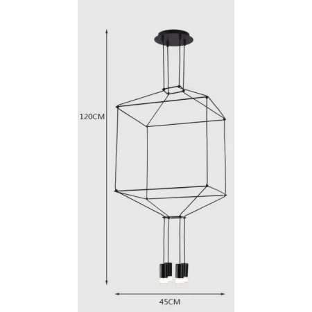 Lampa loft wisząca LINEA-4 czarna ST-5961-4 - Step Into Design