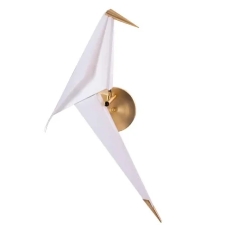 Kinkiet nowoczesny designerski BIRD biało-złoty W9501 - Step Into Design