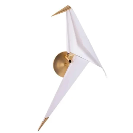 Kinkiet nowoczesny designerski BIRD biało-złoty W9501 - Step Into Design