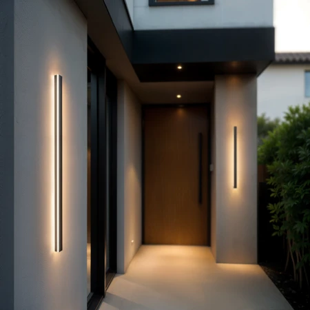 Zewnętrzny kinkiet elewacyjny LED 100cm 18W 4000K czarny IP54 1321 - Decorativi