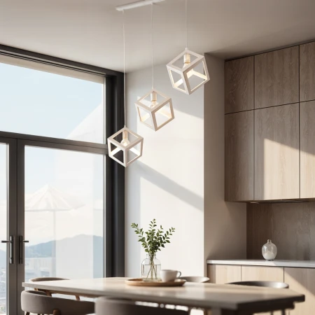 Lampa wisząca Loft biała kostka