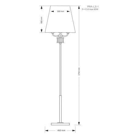 Lampa stojąca podłogowa do salonu ekskluzywna PRATO PRA-LS-1 (A) - Kutek Mood