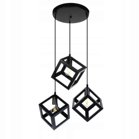 Lampa loft  na kole Kostka 3xE27 do salonu ciekawa 503 - Decorativi