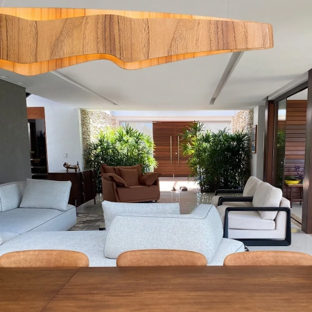 Średnia lampa wyspowa LED Horizon QN-HORIZON-LED-LP-100-TEAK - Quintiesse