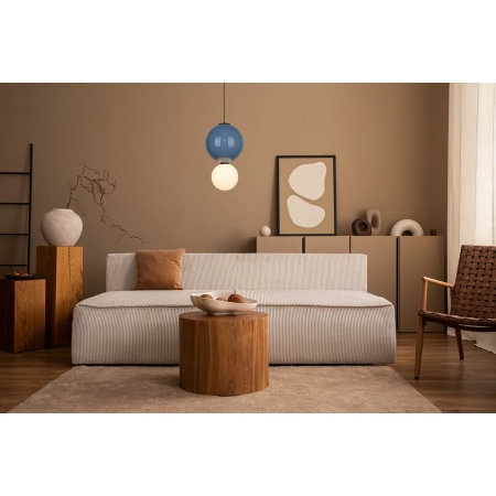 Lampa wisząca szklana niebiesko-biała kula PND-95221-1L-BLU z serii PIEVE - Lampy Italux