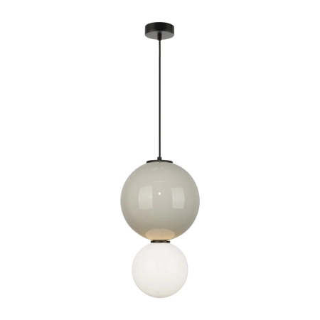 Lampa wisząca szklana kulista szaro-biała PND-95221-1L-GR z serii Pieve - Lampy Italux