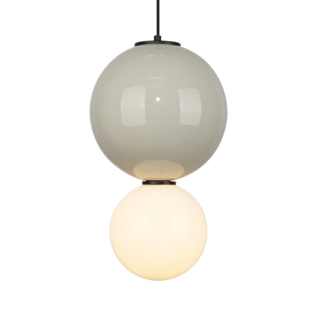 Lampa wisząca szklana kulista szaro-biała PND-95221-1L-GR z serii Pieve - Lampy Italux