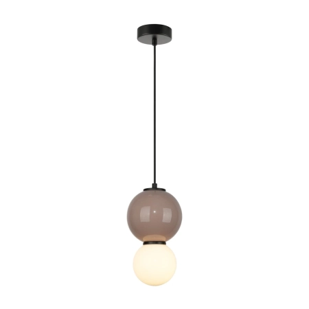 Lampa wisząca szklana kulista czarno-beżowa PND-95221-1S-BR z serii PIEVE - Lampy Italux