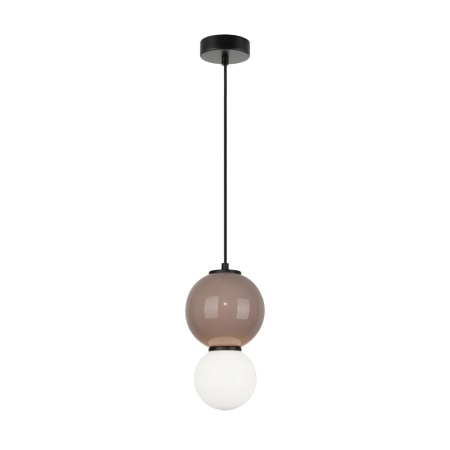Lampa wisząca szklana kulista czarno-beżowa PND-95221-1S-BR z serii PIEVE - Lampy Italux