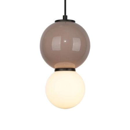 Lampa wisząca szklana kulista czarno-beżowa PND-95221-1S-BR z serii PIEVE - Lampy Italux