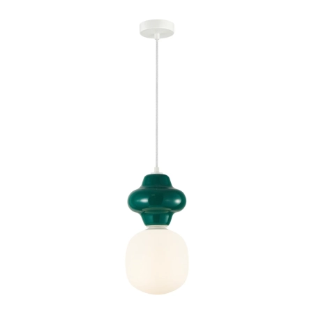 Lampa wisząca szklana zielono-biała PND-94331-1L-GRN z serii LATERA - Lampy Italux