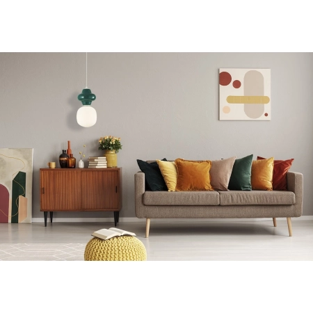 Lampa wisząca szklana zielono-biała PND-94331-1L-GRN z serii LATERA - Lampy Italux