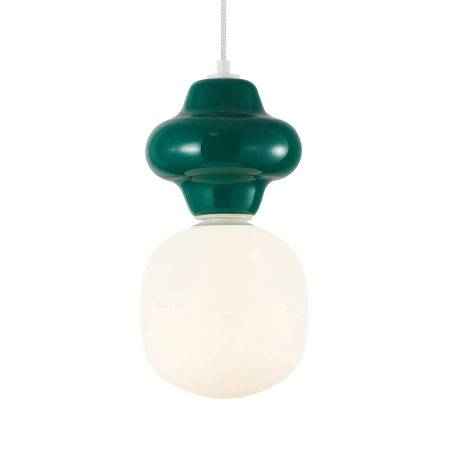 Lampa wisząca szklana zielono-biała PND-94331-1L-GRN z serii LATERA - Lampy Italux