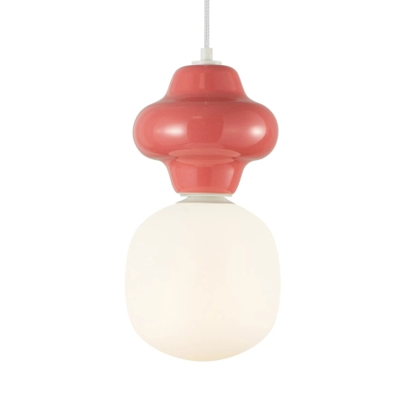 Lampa wisząca czerwono-biała szklana PND-94331-1L-RED z serii LATERA - Lampy Italux