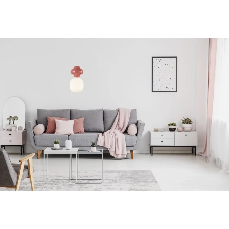 Lampa wisząca czerwono-biała szklana PND-94331-1S-RED z serii Latera - Lampy Italux