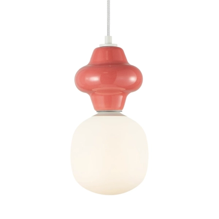 Lampa wisząca czerwono-biała szklana PND-94331-1S-RED z serii Latera - Lampy Italux