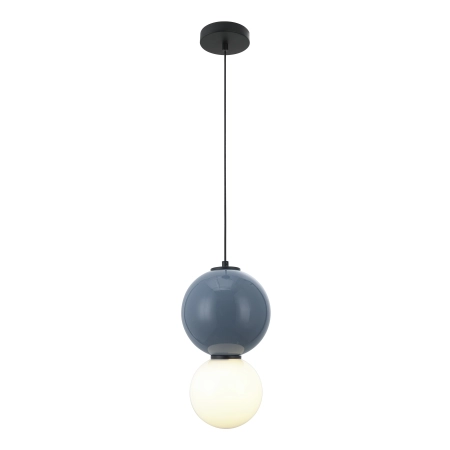 Lampa wisząca szklana niebiesko-biała kulista PND-95221-1M-BLU z serii Pieve - Lampy Italux