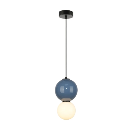 Lampa wisząca szklana niebiesko-biała PND-95221-1S-BLU z serii Pieve - Lampy Italux